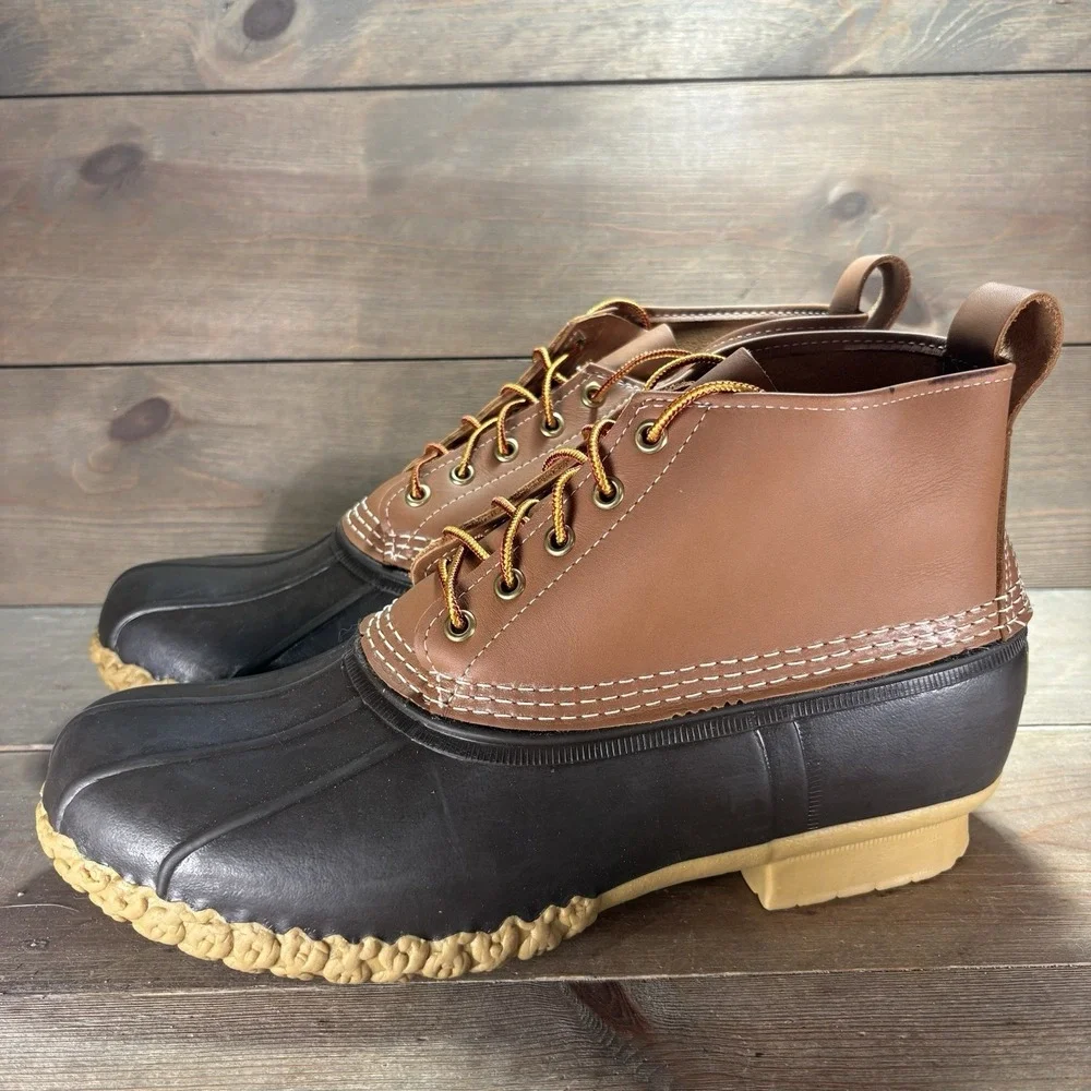 ll bean duck boots mens size 12 wide shoes brown hunting winter waterproof boots